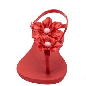Ipanema Duo Flowers T-Strap Sandal - Red/Pink